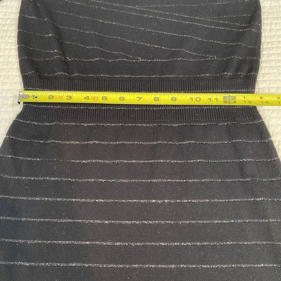 White House Black Market Women's Knit Sweater Dress Small Metallic Stripe - Picture 12 of 14